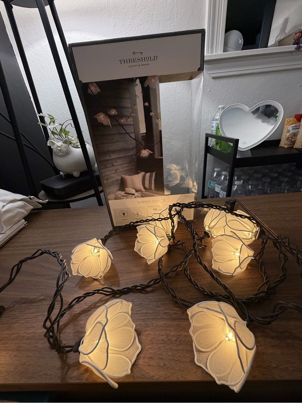 Threshold White Flower String Lights 10ct